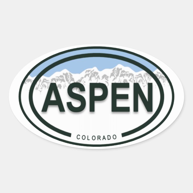 Aspen Colorado Rocky Mountain Oval Sticker (Front)