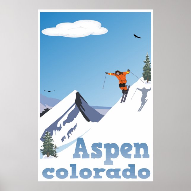 Aspen, Colorado, Rocky Mountain, Ski Poster (Front)