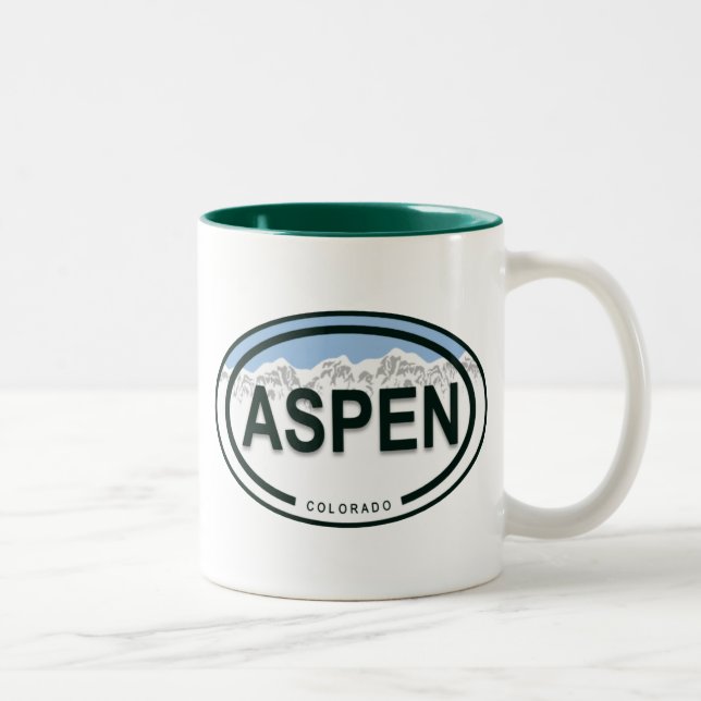 Aspen Colorado Rocky Mountain Two-Tone Coffee Mug (Right)