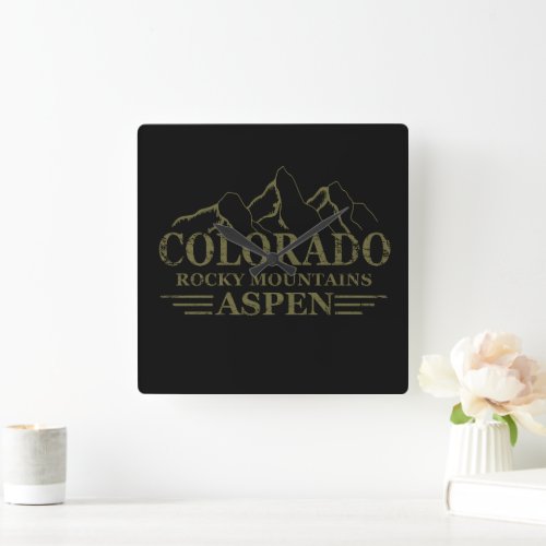 Aspen Colorado rocky mountains Square Wall Clock