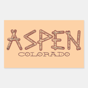 Aspen Colorado rustic tree window bumpersticker Rectangular Sticker