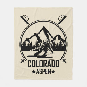 Aspen Colorado Ski Fleece Blanket