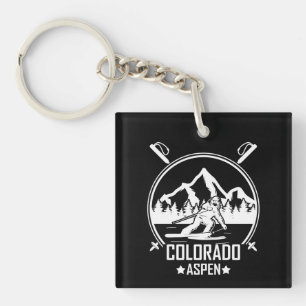 Aspen Colorado ski Keychain