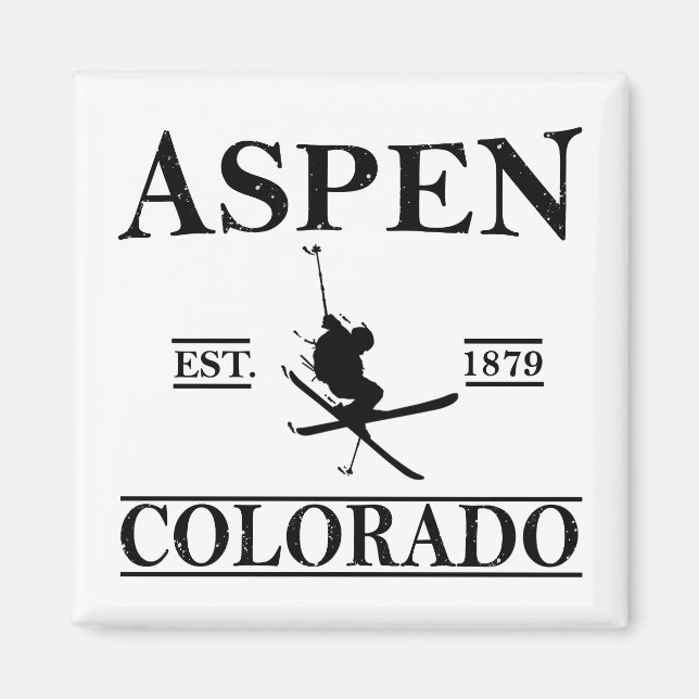 Aspen Colorado ski Magnet (Front)