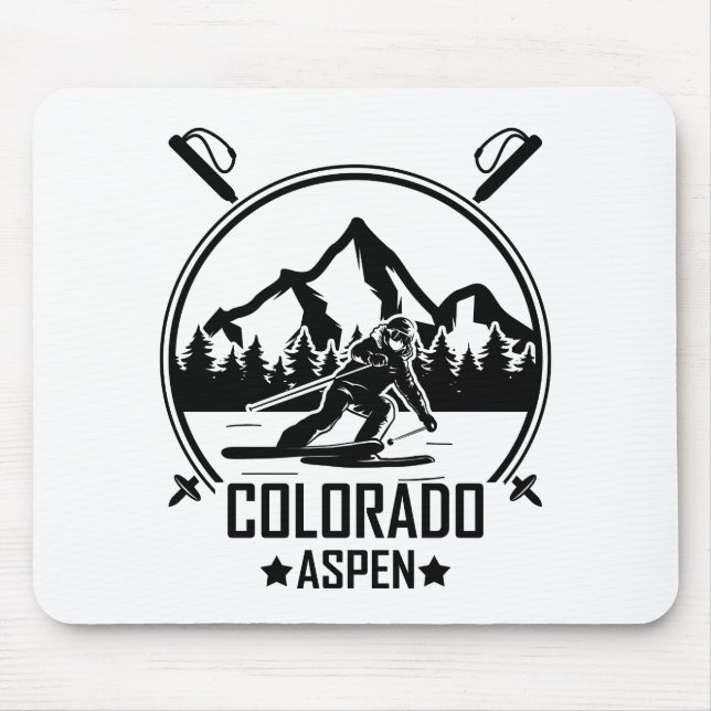 Aspen Colorado Ski Mouse Pad (Front)