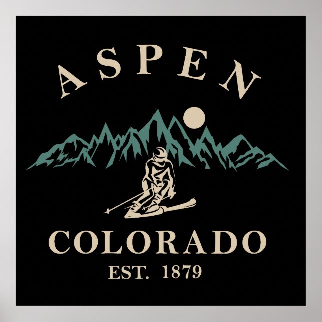 Aspen Colorado ski Poster (Front)