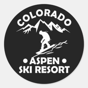 Aspen Colorado ski resort Classic Round Sticker