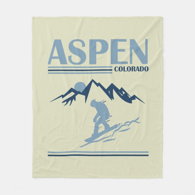 Aspen Colorado ski resort Fleece Blanket (Front)