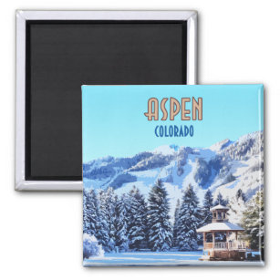 Aspen Colorado State Background Metal Magnet