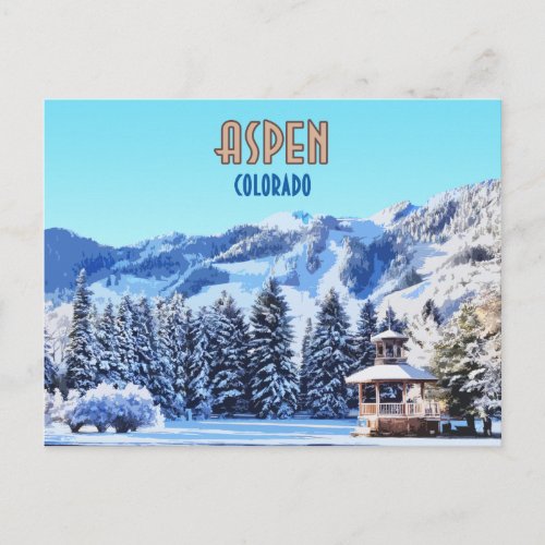 Aspen Colorado Ski Resort Mountains Postcard