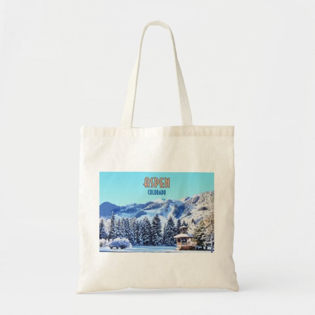 Aspen Colorado Ski Resort Mountains Tote Bag (Front)