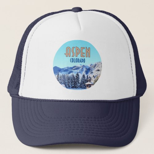 Aspen Colorado Ski Resort Mountains Trucker Hat