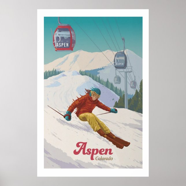 Aspen Colorado Ski Resort Poster (Front)