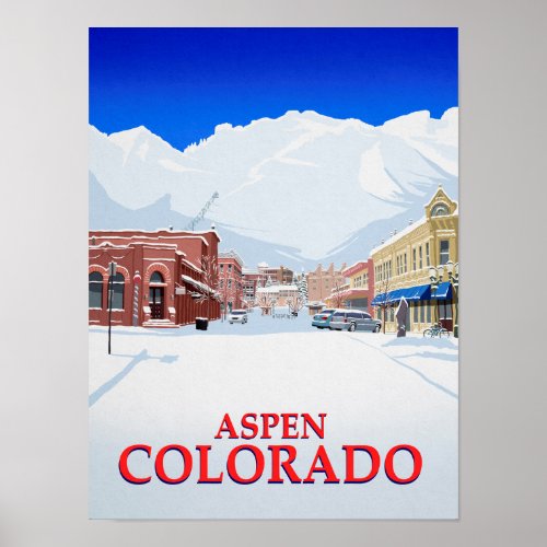 Aspen Colorado Ski Resort Town Poster