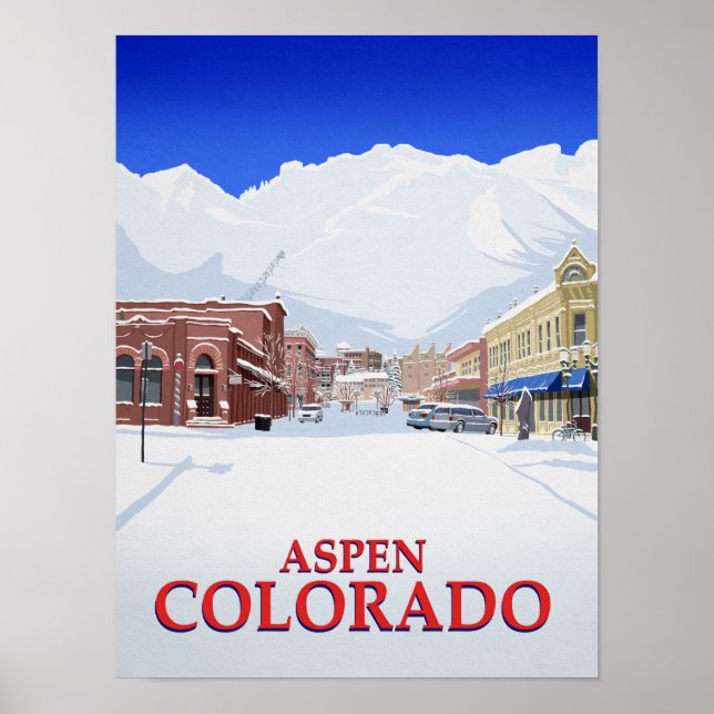 Aspen Colorado Ski Resort Town Poster (Front)