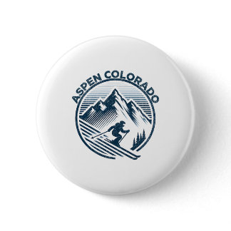 Aspen Colorado Ski Resort Winter Skiing  Button