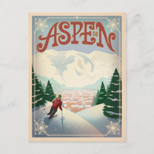 Aspen, Colorado   Ski Slopes Postcard