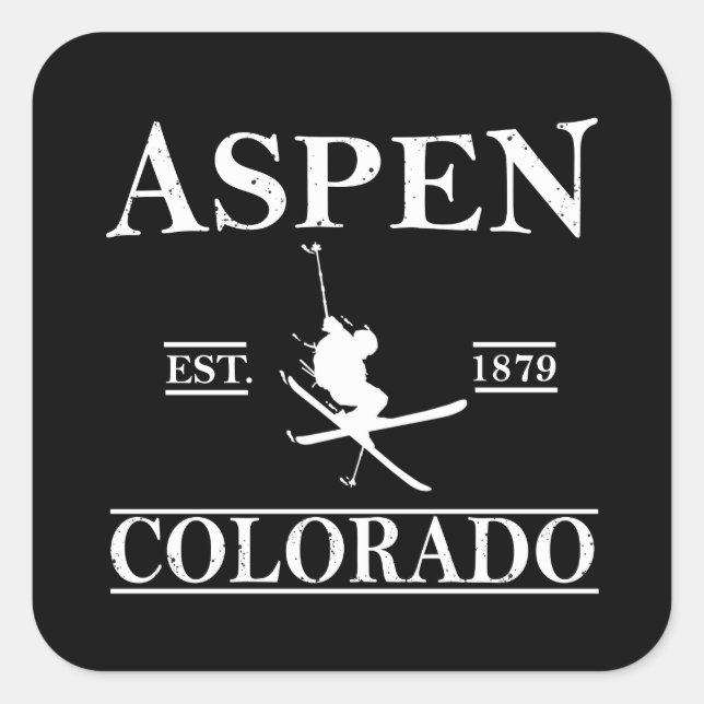 Aspen Colorado ski Square Sticker (Front)