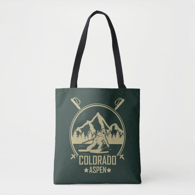 Aspen Colorado Ski Tote Bag (Front)