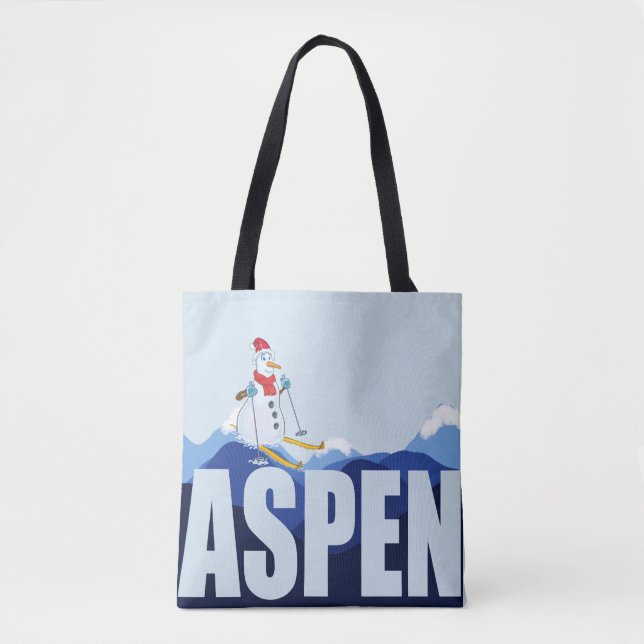 Aspen Colorado Ski Tote Bag (Front)
