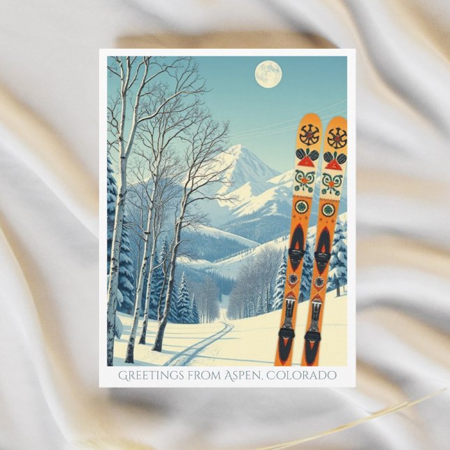 Aspen Colorado Ski vacation Retro Postcard (Creator Uploaded)