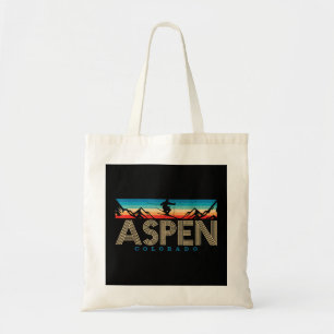 Aspen Colorado Ski - Vintage Souvenir Mountain Ski Tote Bag