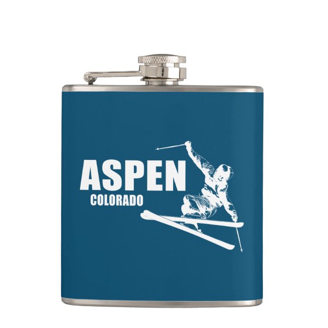 Aspen Colorado Skier Flask (Front)