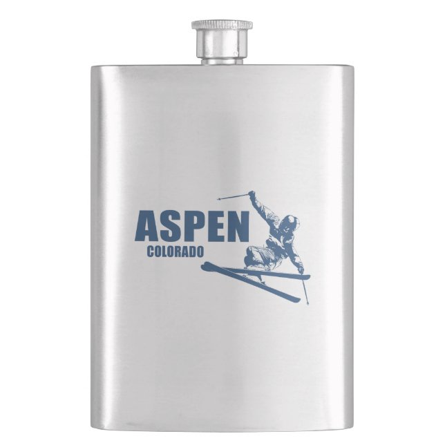 Aspen Colorado Skier Flask (Front)