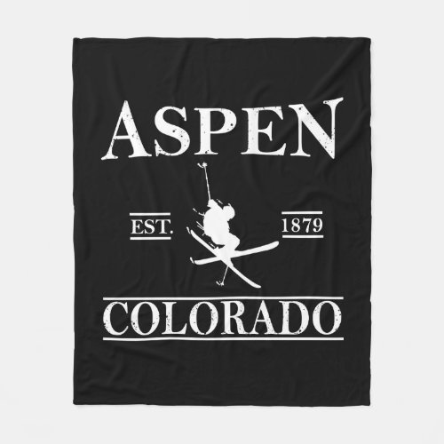 Aspen Colorado Skier Fleece Blanket