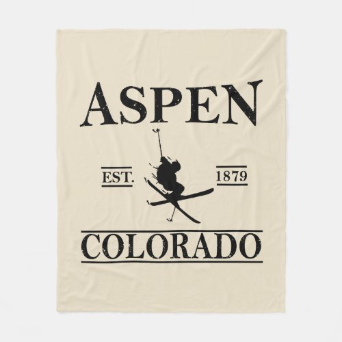 Aspen Colorado Skier Fleece Blanket