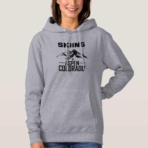 Aspen Colorado skier Hoodie