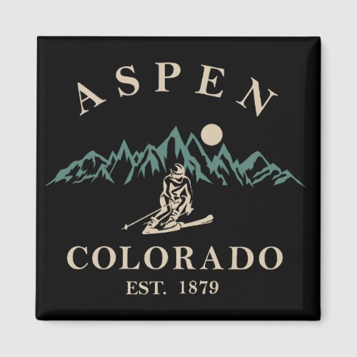 Aspen Colorado Skier Magnet