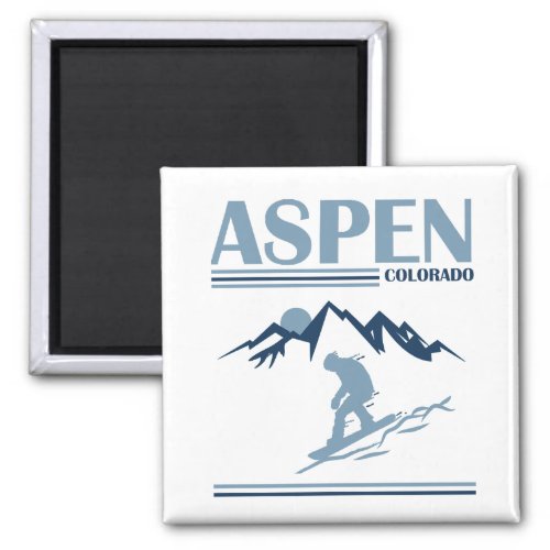 Aspen Colorado Skier Magnet