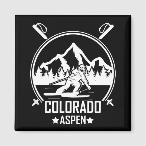 Aspen Colorado Skier Magnet