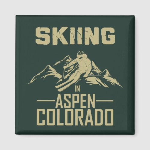 Aspen Colorado Skier Magnet