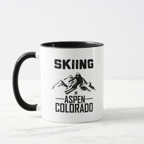 Aspen Colorado skier Mug