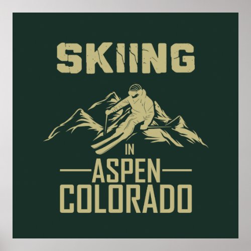 Aspen Colorado Skier Poster