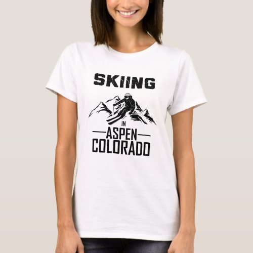 Aspen Colorado skier T_Shirt