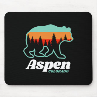 Aspen Colorado Skiing Snowboarding Bear Mouse Pad