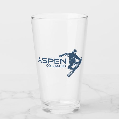 Aspen Colorado Snowboarder Glass