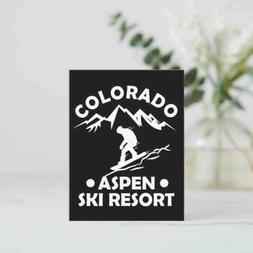 Aspen Colorado snowboarder Postcard