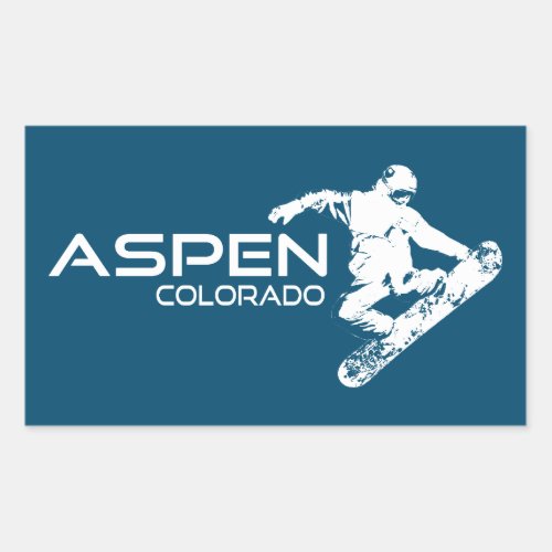 Aspen Colorado Snowboarder Rectangular Sticker