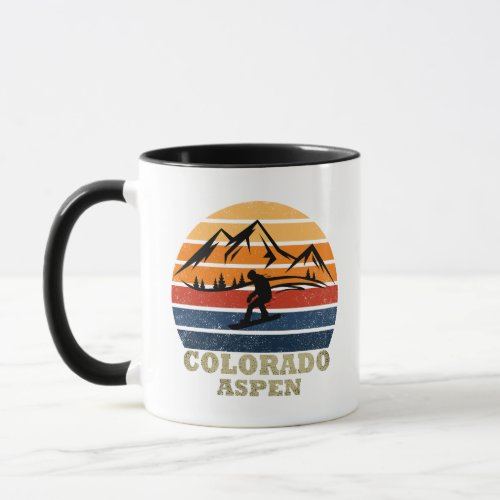 Aspen Colorado snowboarder vintage Mug