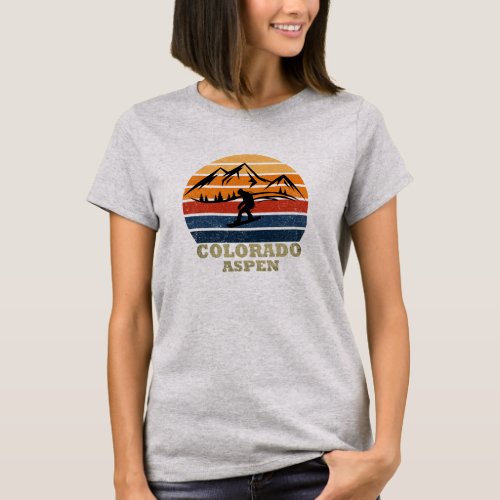 Aspen Colorado snowboarder vintage T_Shirt