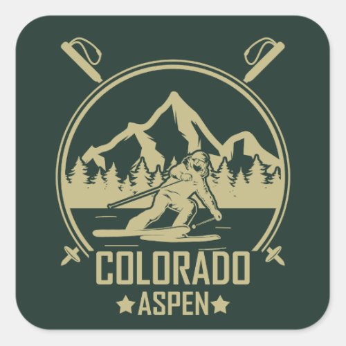 Aspen Colorado Square Sticker