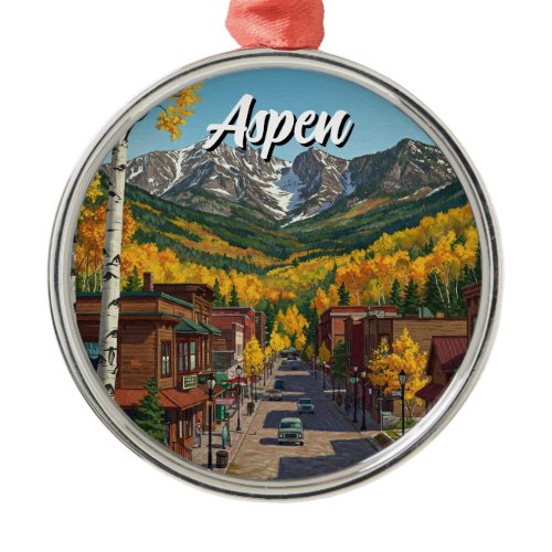Aspen Colorado Travel Metal Ornament