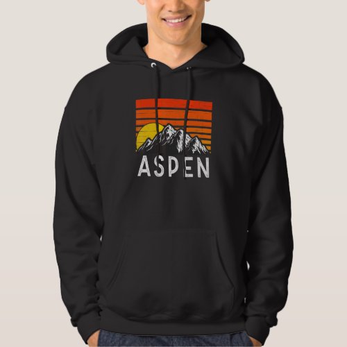 Aspen Colorado Usa Retro Vintage Mountain Hoodie
