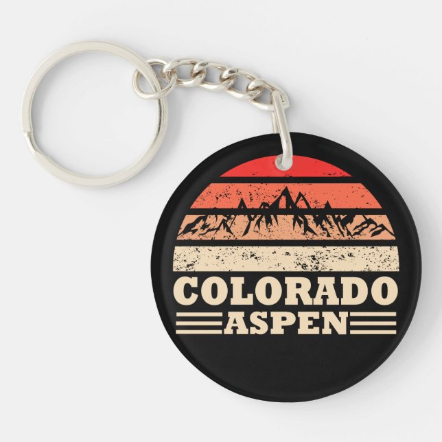 Aspen Colorado vintage ski resort Keychain (Front)