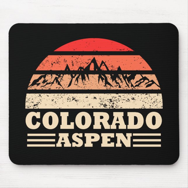 Aspen Colorado vintage ski resort Mouse Pad (Front)