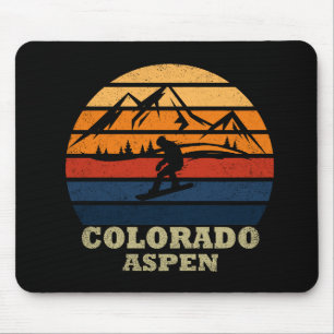 Aspen Colorado vintage snowboarder Mouse Pad
